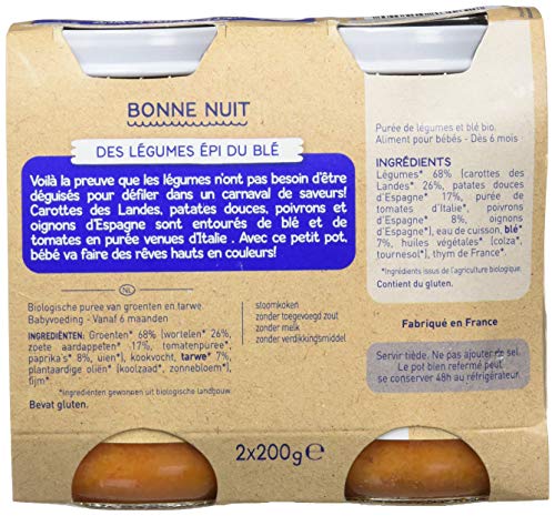 Babybio Carotte Des Landes, Patate Douce Et Ble - 2x200g - Babybio