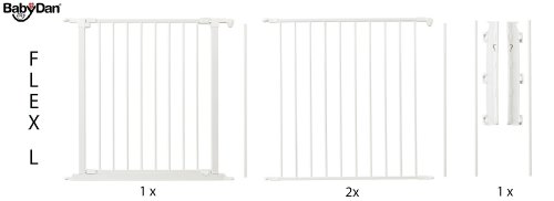 Barriere De Securite Flex L - Baby Dan - Blanc - Fixation Murale - Reglable