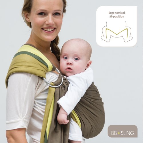 Écharpe De Portage - Babylonia Baby Carriers - Modele Bb-sling - Porte-bebe Sans Noeud - 100% Coton Organique - Grey Violet