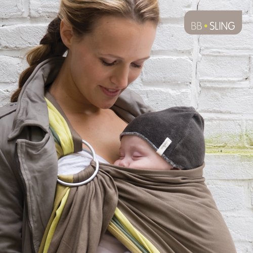 Écharpe De Portage - Babylonia Baby Carriers - Modele Bb-sling - Porte-bebe Sans Noeud - 100% Coton Organique - Grey Violet