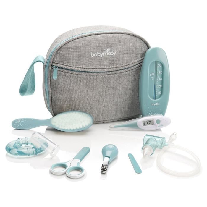 Babymoov Trousse De Soin Pour Bebe 9 Accessoires Avec Thermometre Digital Bleue