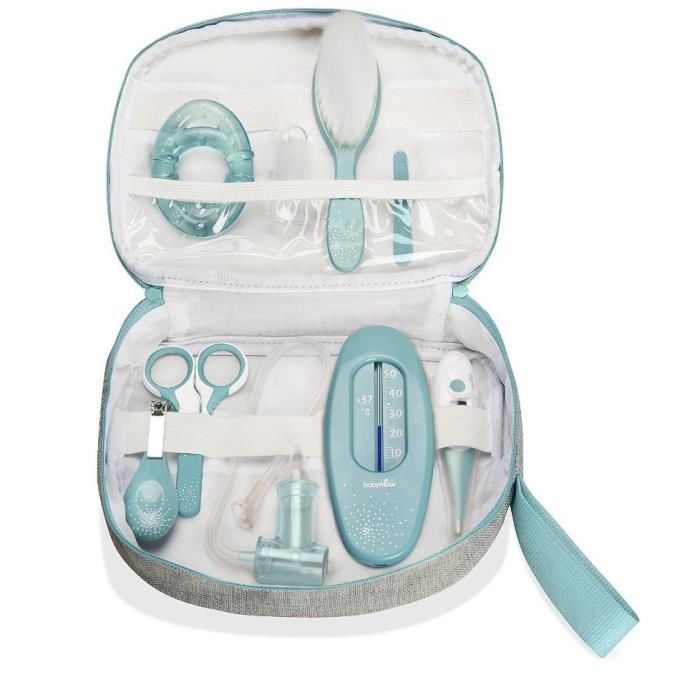 Babymoov Trousse De Soin Pour Bebe 9 Accessoires Avec Thermometre Digital Bleue