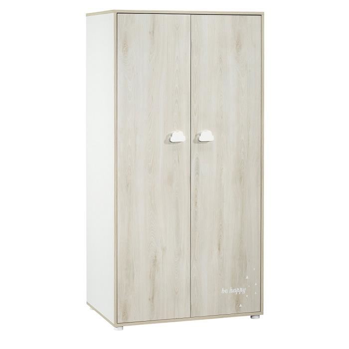 Armoire Bebe Smile Hetre 2 Portes 168x85x57cm Babyprice