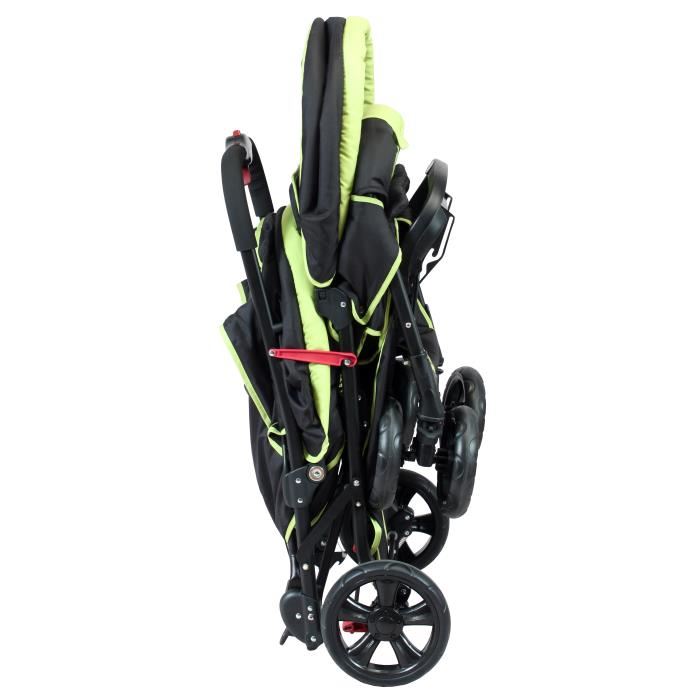 Babyway Poussette Double Tango Ii Noire Vert Anis