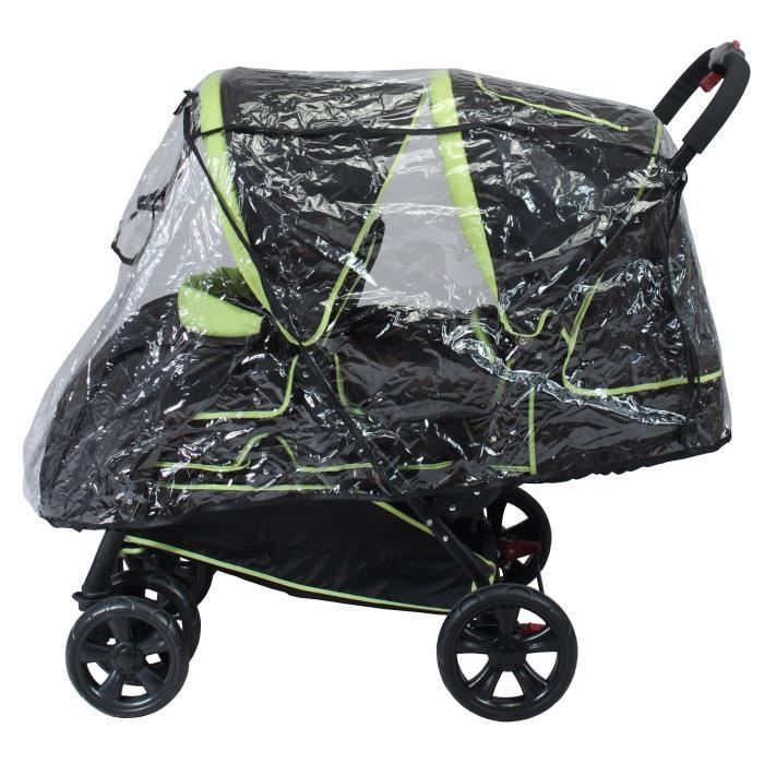 Babyway Poussette Double Tango Ii Noire Vert Anis