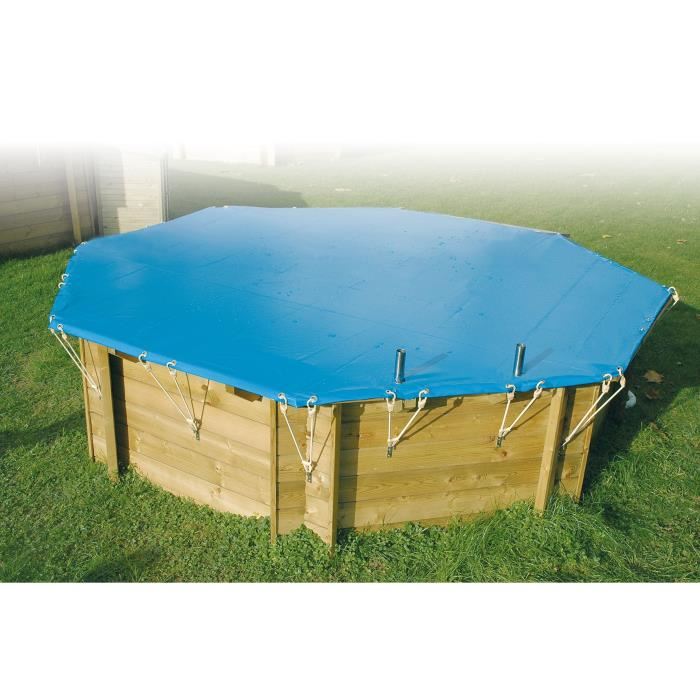 Bache De Securite Pour Piscine En Bois Ubbink 355x550cm - 550g/m2 - Nf P 90-309