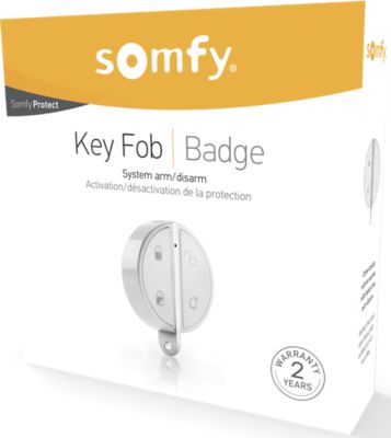 Somfy 2401489 - Key Fob | Badge D'activation Et De Desactivation Alarme | Fonction Mains Libres | Compatible Alarmes Somfy Protect