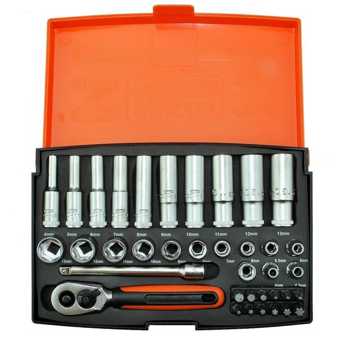 Bahco Coffret De 37pcs Douilles Metriques 14et Embouts Sl25l