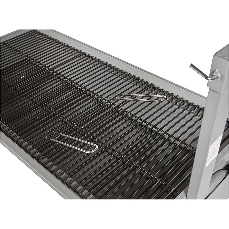 Barbecue A Charbon - Rôtissoire - Tourne Broche Xxlsilver Style - Surface De Cuisson : 110 X 47 Cm - Gris