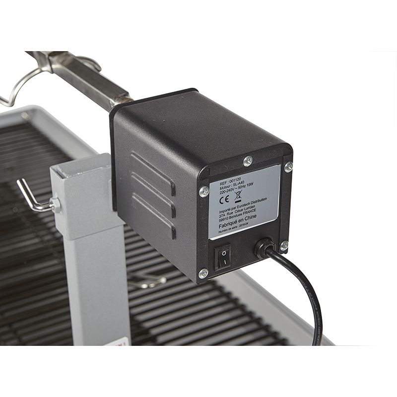 Barbecue A Charbon - Rôtissoire - Tourne Broche Xxlsilver Style - Surface De Cuisson : 110 X 47 Cm - Gris