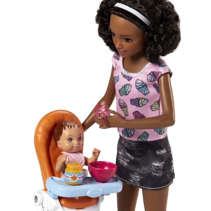 Barbie - Coffret Baby-sitter - Chaise Haute