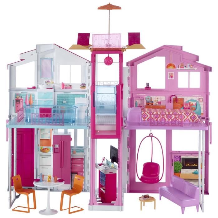 Maison De Luxe - Barbie - 4 Pieces Spacieuses - Repliable - Accessoires Design