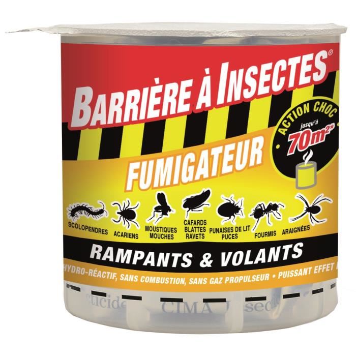 BARRIERE A INSECTES Fumigene hydro reactif pour insectes volants et