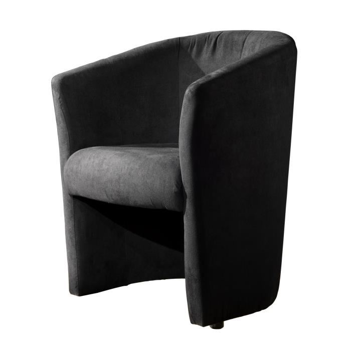 Baya Fauteuil Cabriolet Tissu Noir L 65 X P 57 Cm