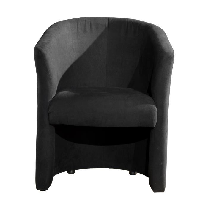 Baya Fauteuil Cabriolet Tissu Noir L 65 X P 57 Cm