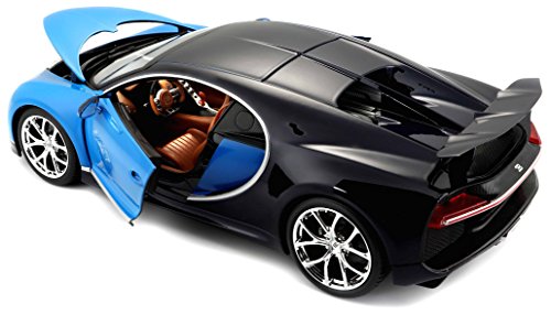 Voiture De Collection En Metal Bugatti Chiron Bleue A Lechelle 118eme Bburago