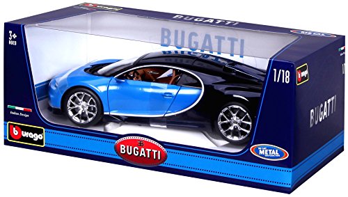 Voiture De Collection En Metal Bugatti Chiron Bleue A Lechelle 118eme Bburago