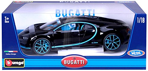 Voiture De Collection Bburago Bugatti Chiron Noire Metal 118eme