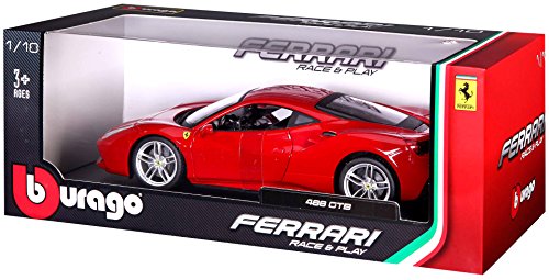 Burago Voiture Ferrari En Metal 488 Gtb A L'echelle 1/18eme