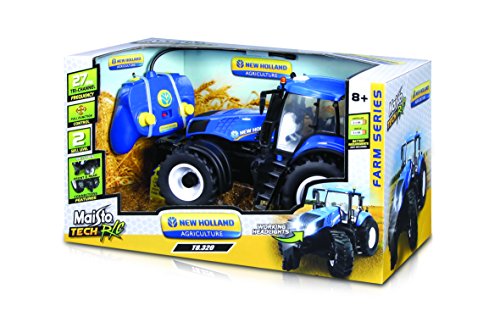 Vehicule Radiocommande - Maisto - Tracteur New Holland - Sonore Et Lumineux - Bleu - Interieur