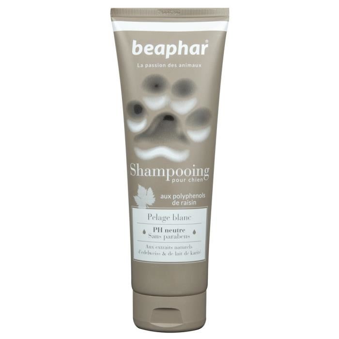 Shampooing Pour Chien Beaphar Pelage Blanc 250ml Edelweiss Lait De Karite