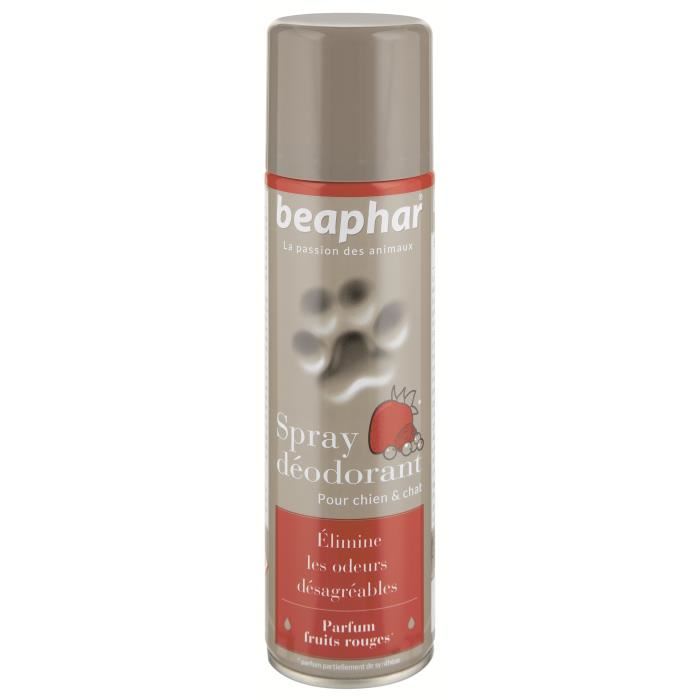 Spray Deodorant Beaphar 250ml Pour Chien Et Chat Elimine Les Mauvaises Odeurs Parfum Fruits Rouges