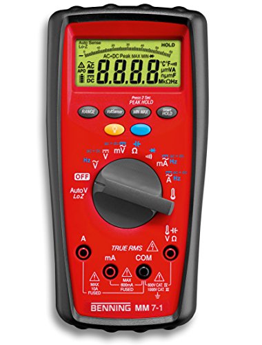 Multimetre Benning 0,01 Mv-1000 V Dc 0,01 Mv-1000 V Ac Avec Batterie, Plombs De Mesure, Sac M (044085)