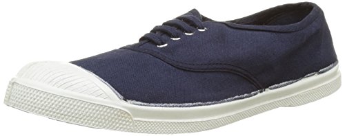 Baskets Basses A Lacets En Toile De Coton - Femme - Bleu Marine - Bensimon