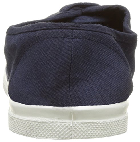 Baskets Basses A Lacets En Toile De Coton - Femme - Bleu Marine - Bensimon