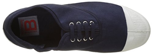 Baskets Basses A Lacets En Toile De Coton - Femme - Bleu Marine - Bensimon