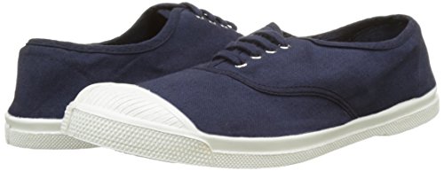 Baskets Basses A Lacets En Toile De Coton - Femme - Bleu Marine - Bensimon