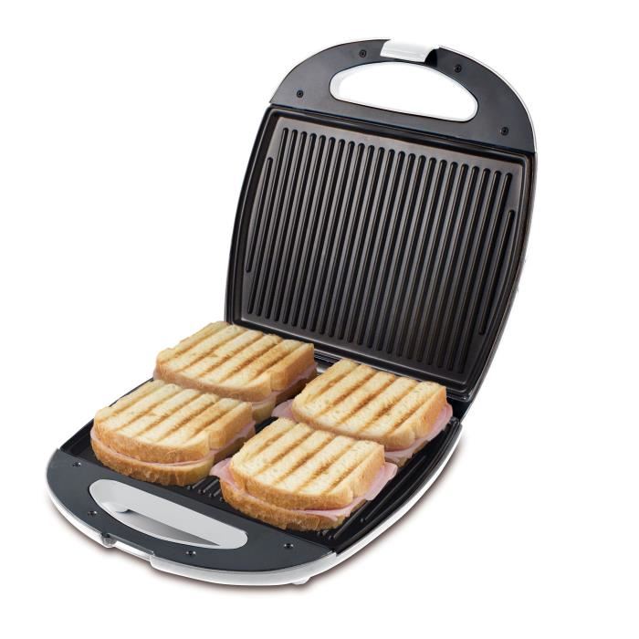 Machine A Sandwich Toast & Grill - Beper - 1300w - Plaque Anti-adherente - Blanc