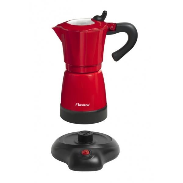 Cafetiere Italienne A Expresso Bestron 6 Tasses 480w Rouge
