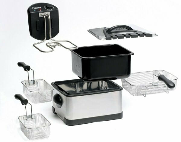 Friteuse Bestron 3 Paniers Capacite 4 Litres Zone Froide 15 Kg De Friture