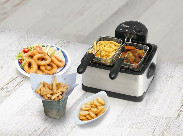 Friteuse Bestron 3 Paniers Capacite 4 Litres Zone Froide 15 Kg De Friture