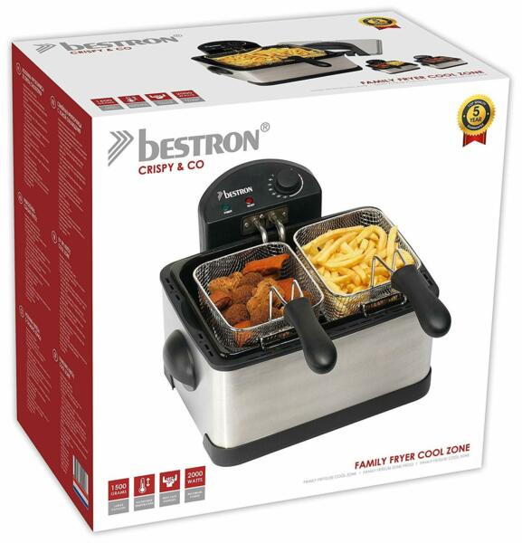 Friteuse Bestron 3 Paniers Capacite 4 Litres Zone Froide 15 Kg De Friture