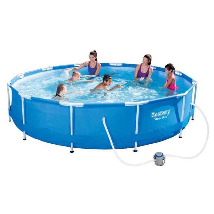 Piscine Tubulaire - Steel Pro Frame Pools - 3.66 X 1.00 - Rond - Hors-sol - Bleue