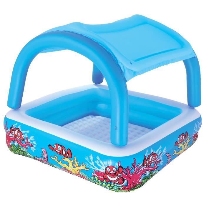 Bestway Piscine Gonflable Carree 147 X 147 Cm Pare Soleil