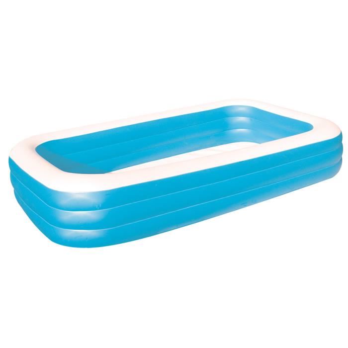 Piscine Gonflable Familiale Rectangulaire Bleu Deluxe 305 X 183 X 056 M