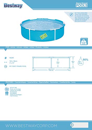 Bestway Piscine Rigide Enfant 152x38 Cm 2 Ans Jardin 56283