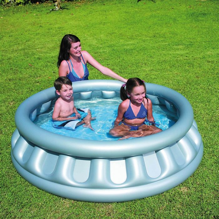 Bestway Piscine Gonflable Enfantine 3 Chambres Vaisseau Spatial 152x43 Cm 3 Ans Jardin 51080