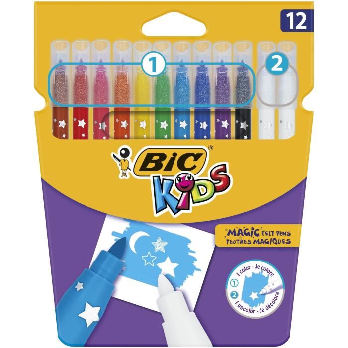BIC Kids Feutres de Coloriage Magiques - Etui Carton de 12