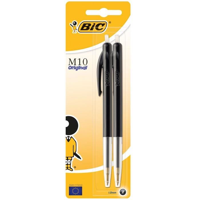 Lot de 2 stylos bille retractables M10 - BIC - Noir