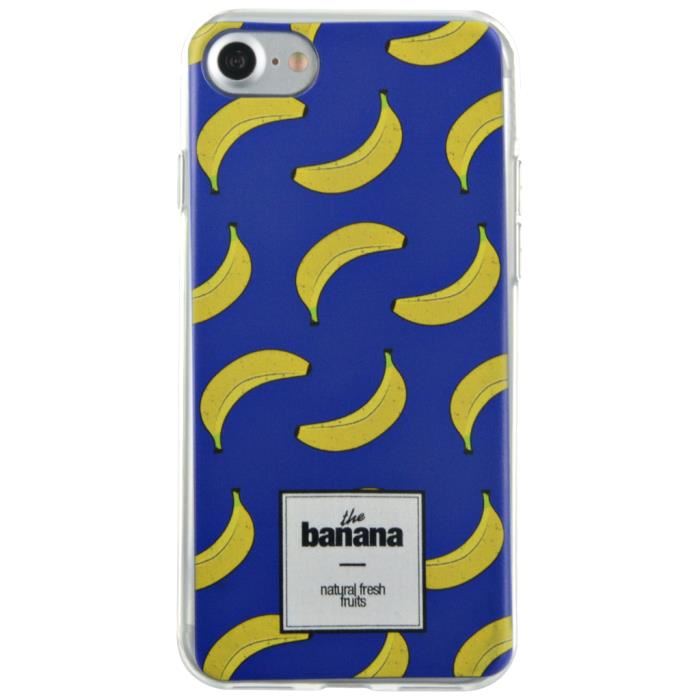 Bigben Connected Coque Semi-rigide Bananes - Pour Iphone 7 - Bleu