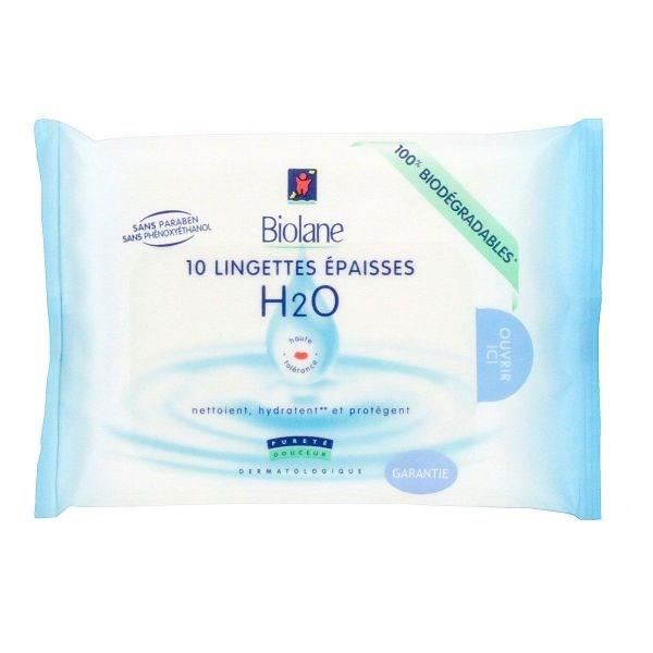 Biolane Lingettes Epaisses H2O x 10 lingettes