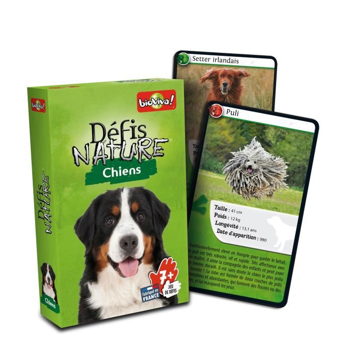 Jeu De Cartes - Defis Nature - Chiens  - 2 A 6  Joueurs - Des 7 Ans - Fabrique En France Et Eco-responsable