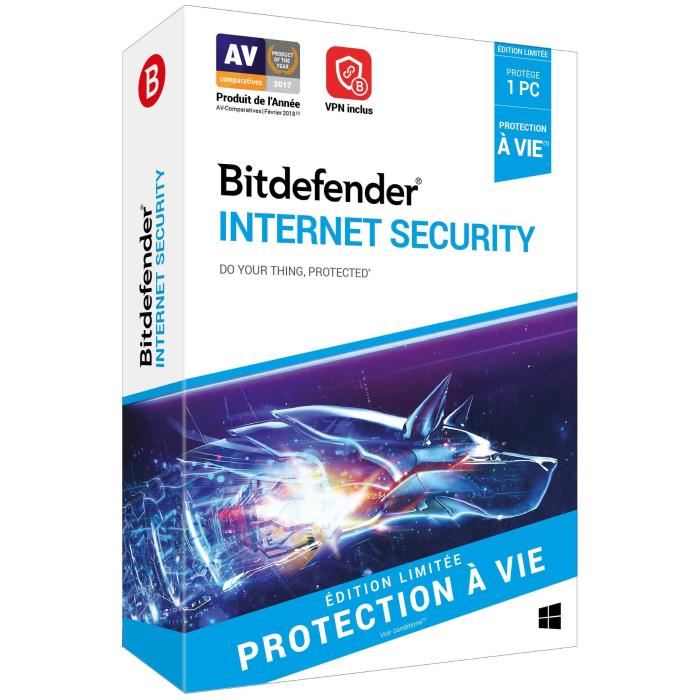Bitdefender Internet Security Edition Limitee Protection a vie 1 PC