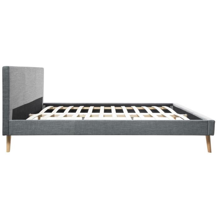 Usinestreet Cadre De Lit Avec Sommier A Lattes - Gris Fonce - 160 Cm Gris 167x88x215cm