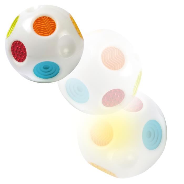 Jouet Interactif Pour Bebe - Infantino - Senso' Balle Sonore - 4 Melodies - 7 Couleurs Et Lumieres - 6 Textures