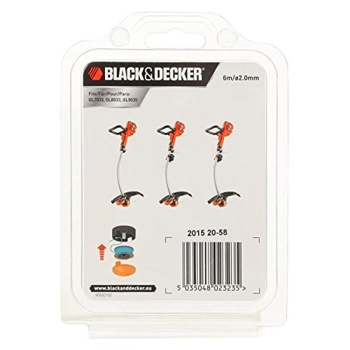 Black & Decker Black &amp; Decker A6482 2 Mm X 10 M Fil Nylon Pour Tondeuse Accessoires Jardinage